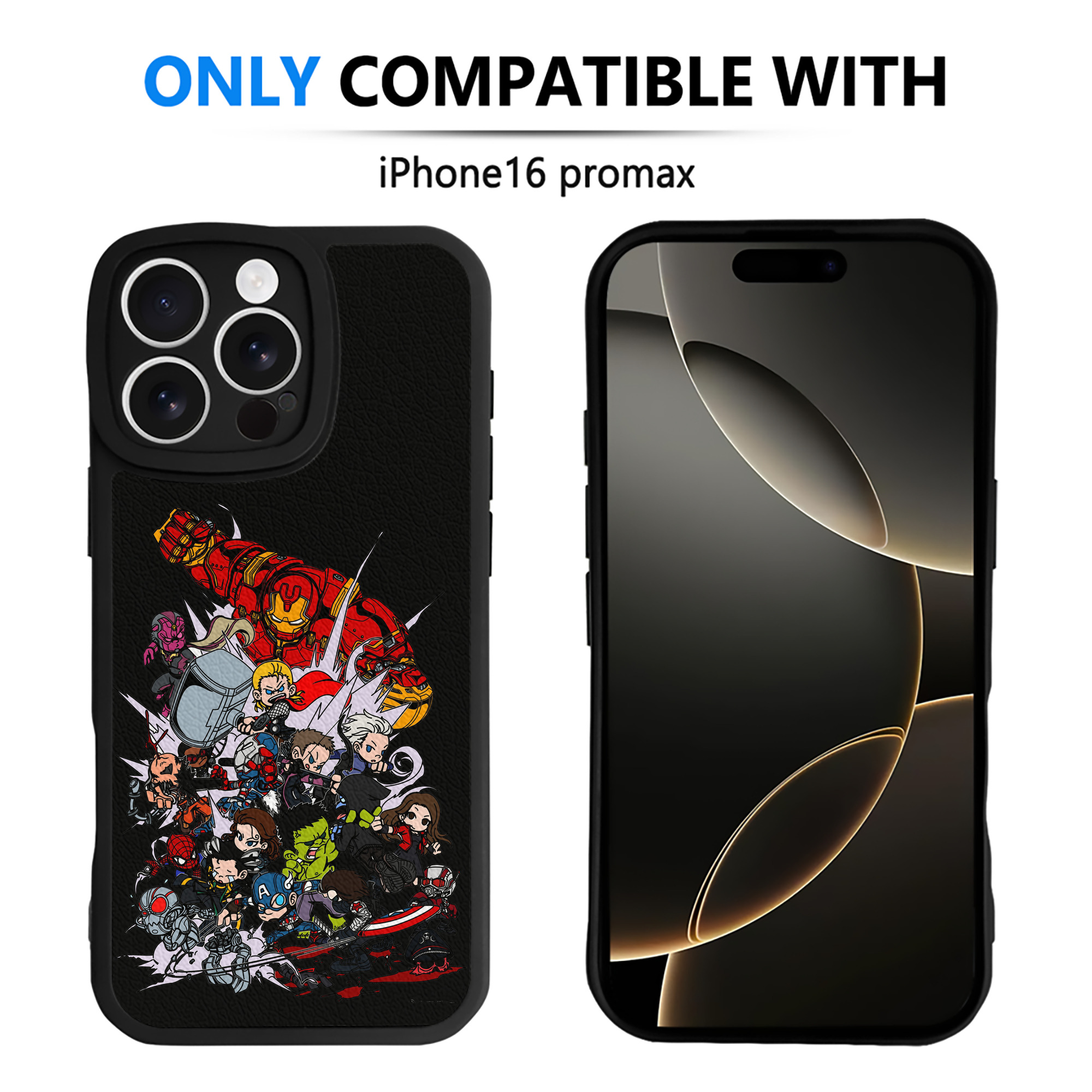 （画像用） アベンジャーズ The Avengers 【iPhone 16シリーズ対応】シリコンスマホケース（レザー調） 材質：シリコン